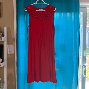 Cleo red dress, see through material